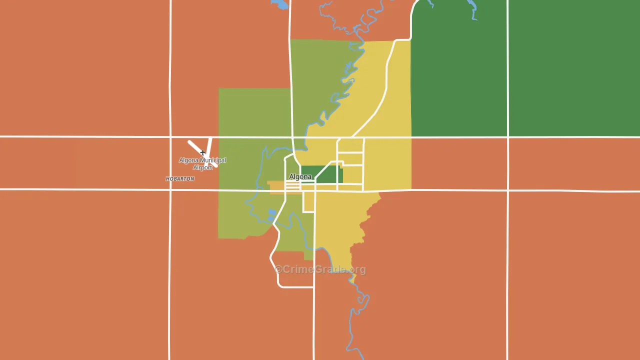 Algona, IA Map of Murder Rates
