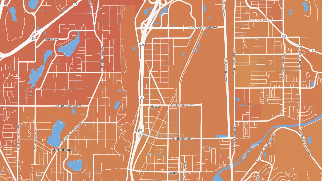 Algona, WA Map of Murder Rates