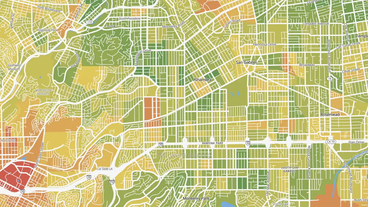 Alhambra, CA Map of Murder Rates