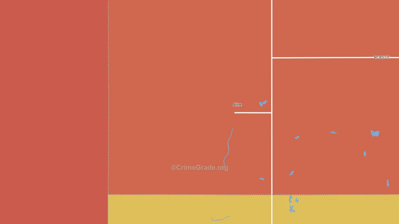 Aline, OK Map of Murder Rates