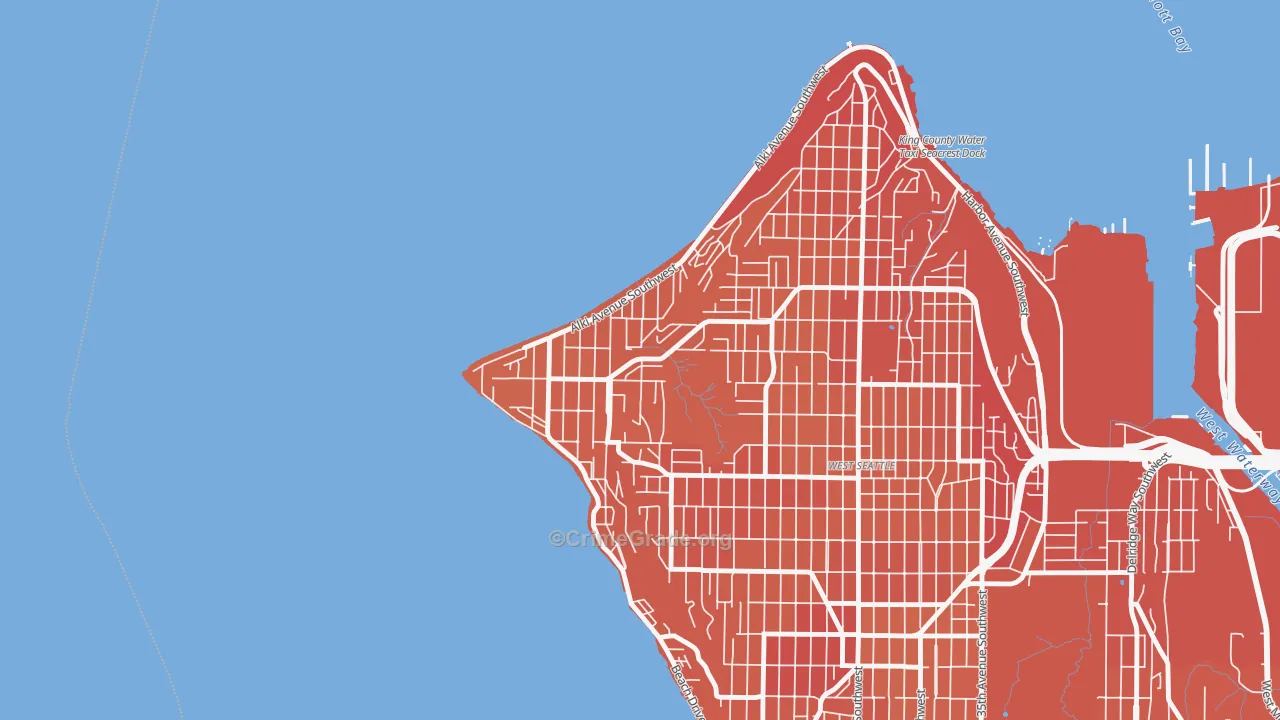 Alki, Seattle, WA Map of Murder Rates