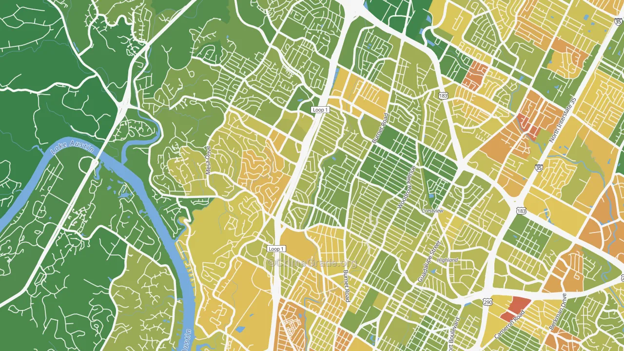 Allandale, Austin, TX Map of Murder Rates