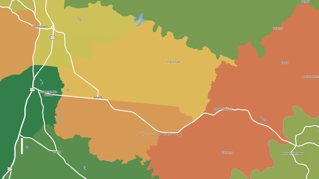 Allardt, TN Map of Murder Rates