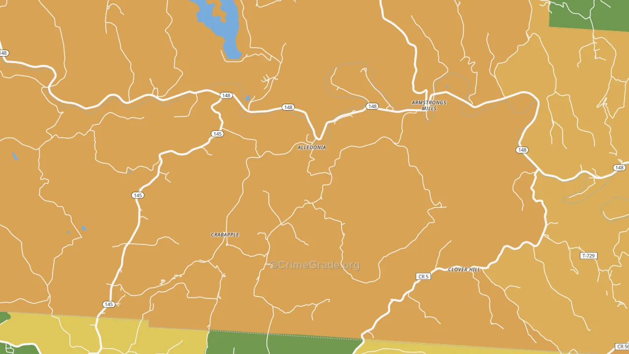 Alledonia, OH Map of Murder Rates