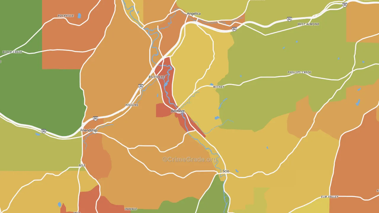 Allegany County, NY Map of Murder Rates