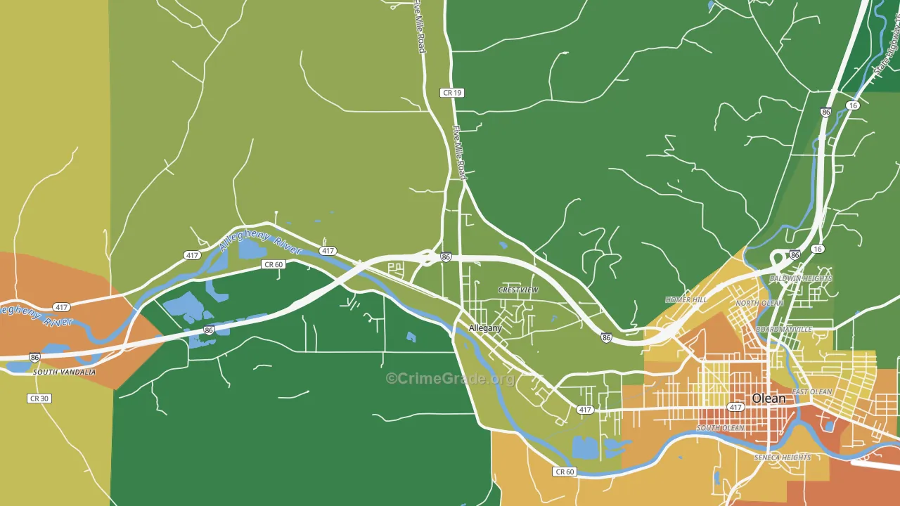 Allegany, NY Map of Murder Rates