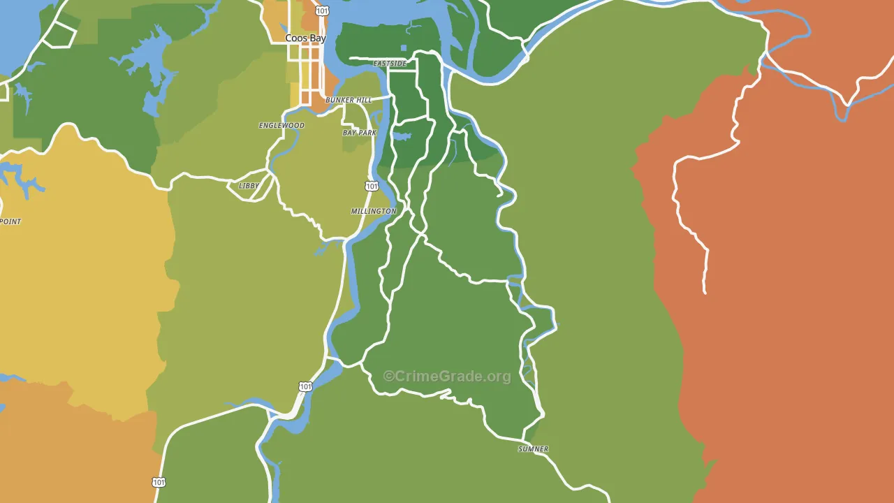 Allegany, OR Map of Murder Rates