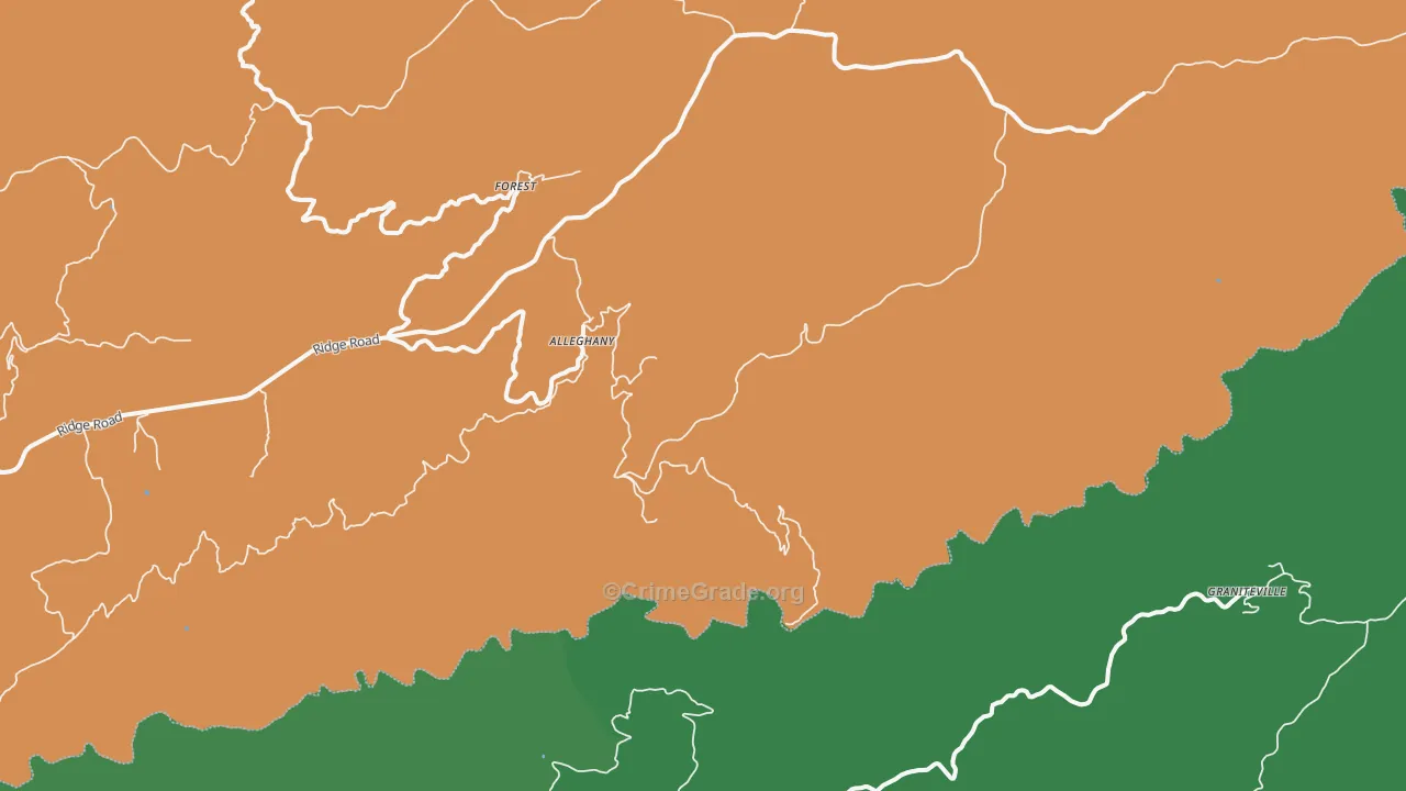 Alleghany, CA Map of Murder Rates