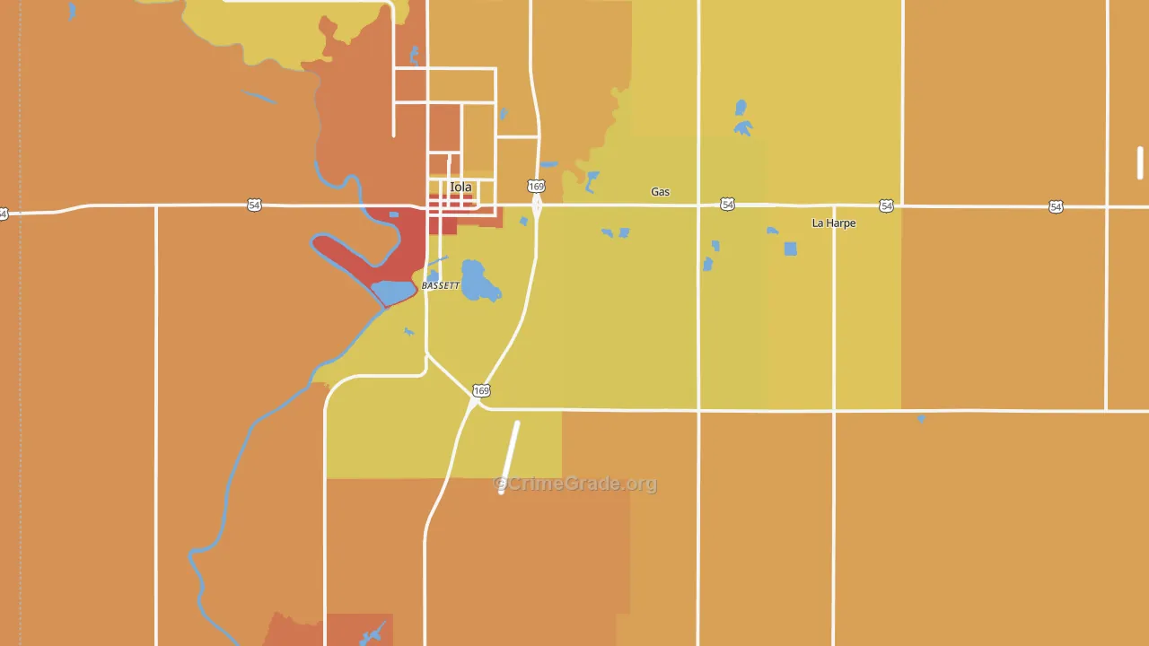 Allen County, KS Map of Murder Rates