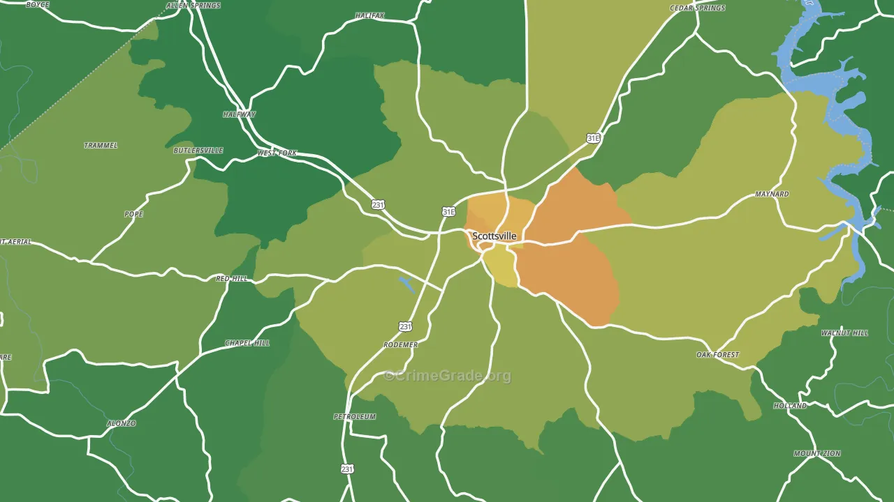 Allen County, KY Map of Murder Rates
