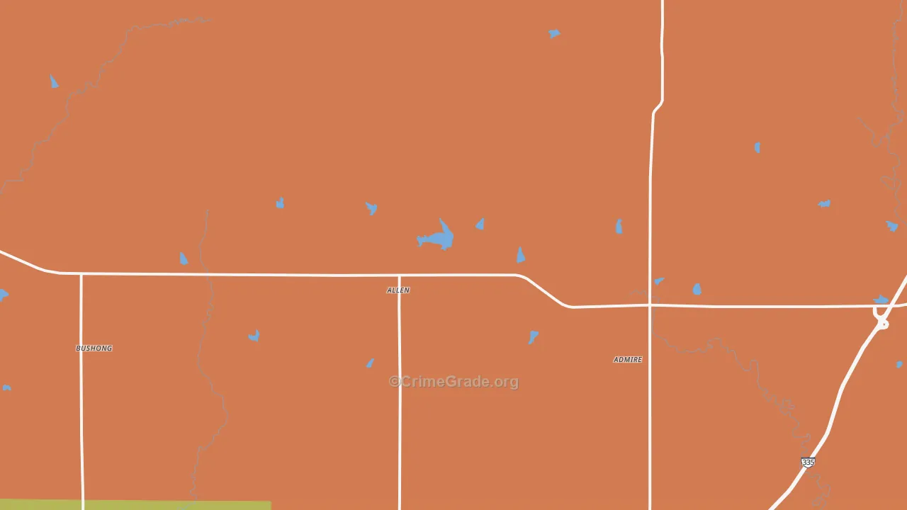 Allen, KS Map of Murder Rates