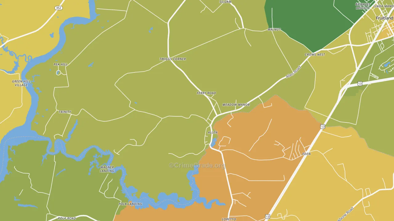 Allen, MD Map of Murder Rates
