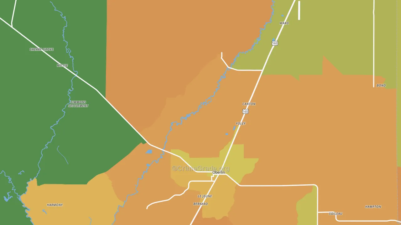 Allen Parish, LA Map of Murder Rates