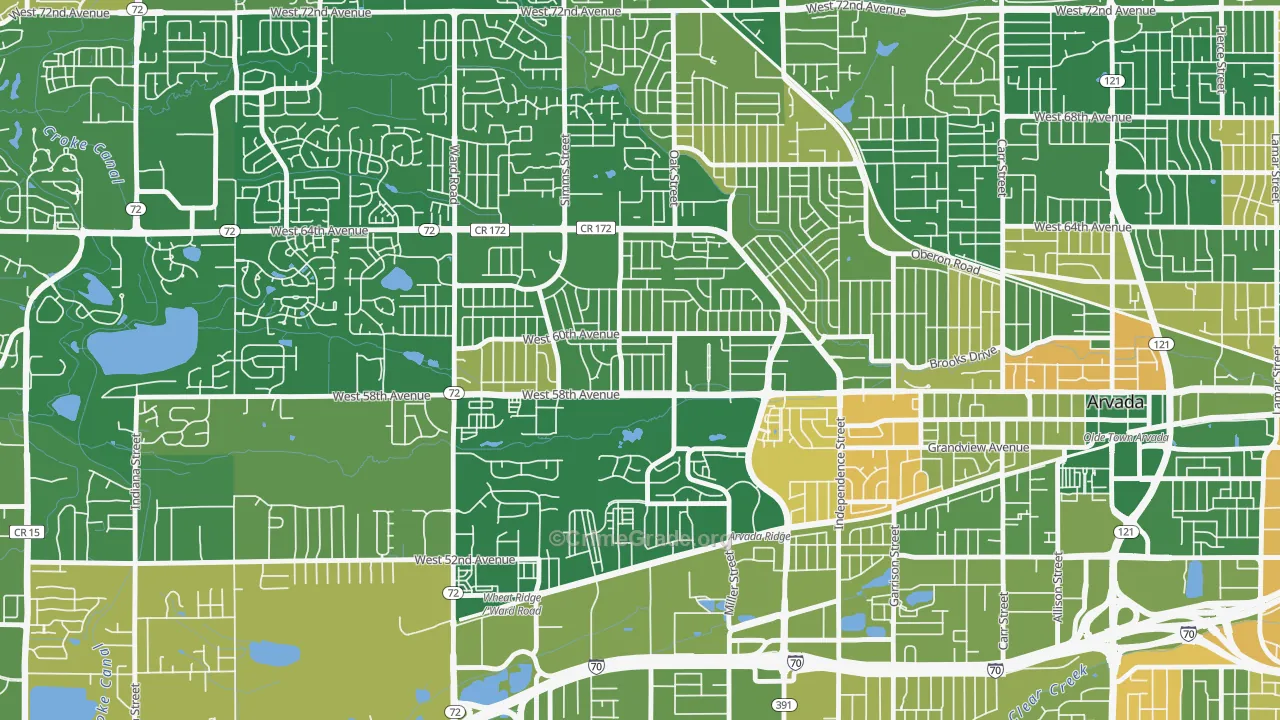 Allendale Area, Arvada, CO Map of Murder Rates