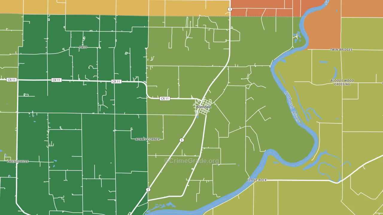 Allendale, IL Map of Murder Rates