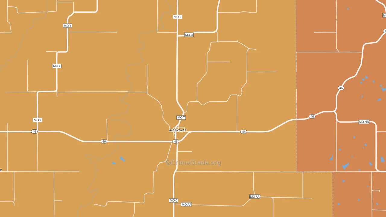 Allendale, MO Map of Murder Rates