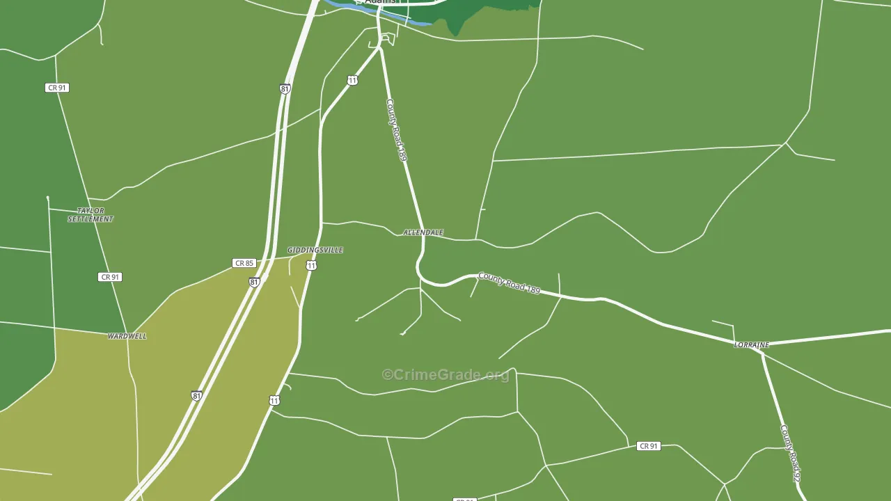 Allendale, NY Map of Murder Rates
