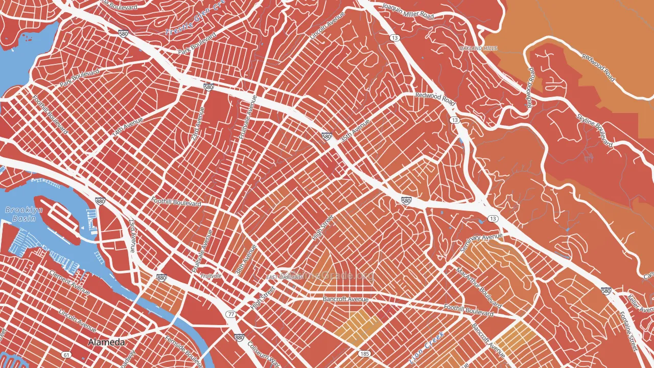 Allendale, Oakland, CA Map of Murder Rates