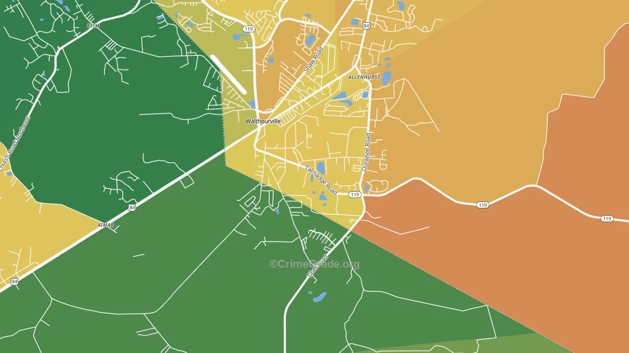 Allenhurst, GA Map of Murder Rates