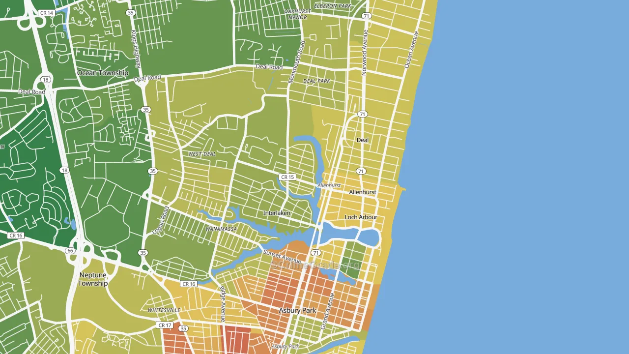Allenhurst, NJ Map of Murder Rates