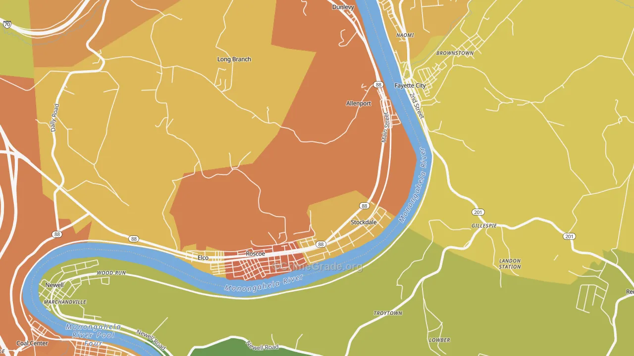 Allenport, PA Map of Murder Rates