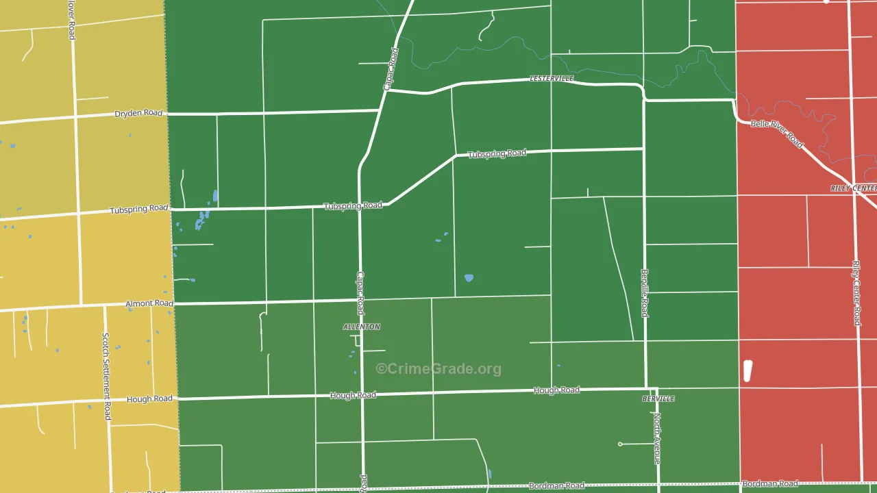Allenton, MI Map of Murder Rates