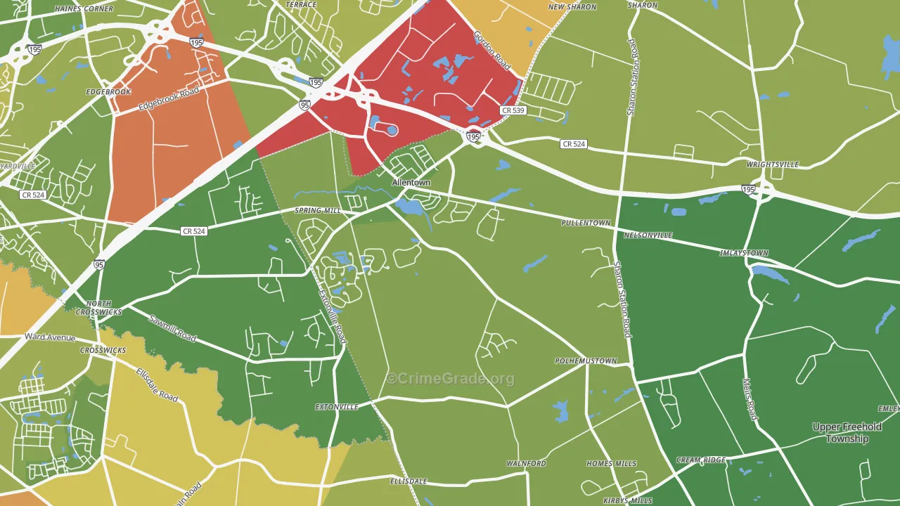 Allentown, NJ Map of Murder Rates