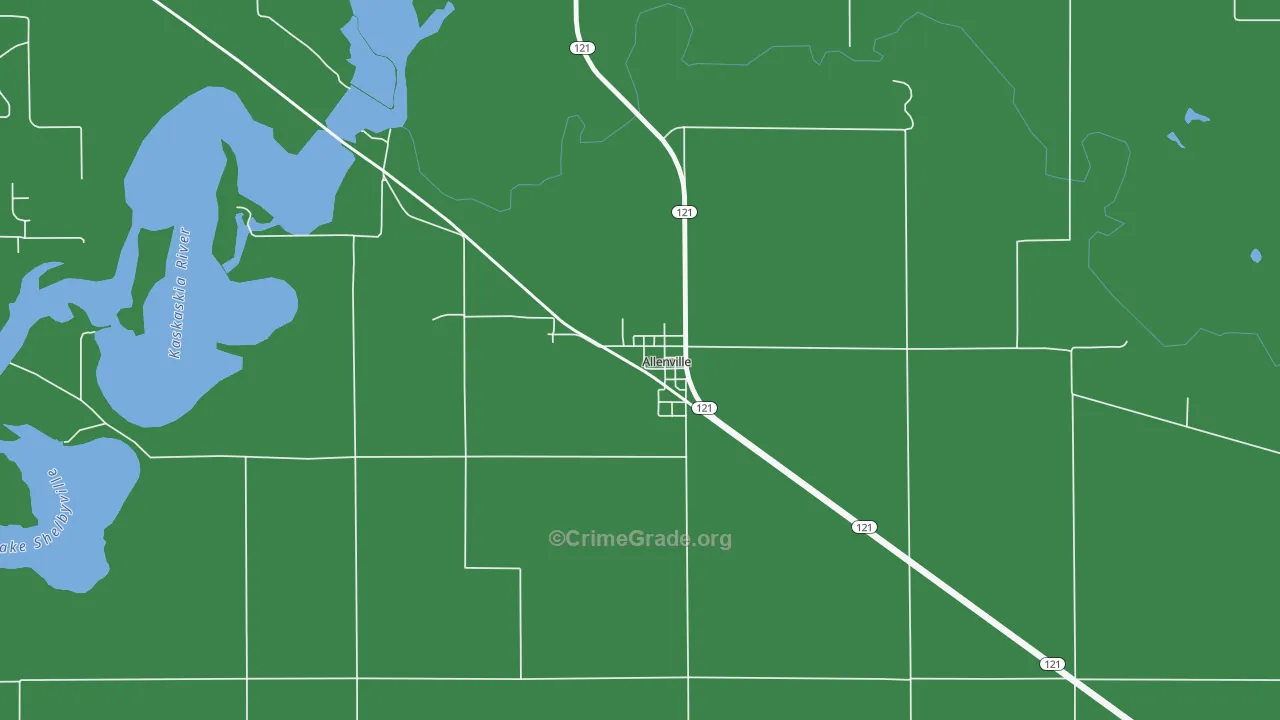Allenville, IL Map of Murder Rates