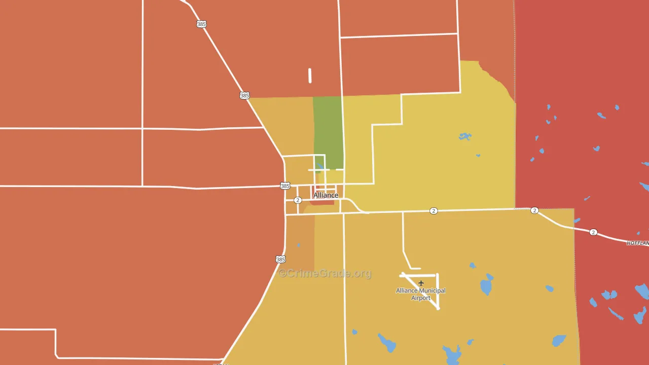 Alliance, NE Map of Murder Rates