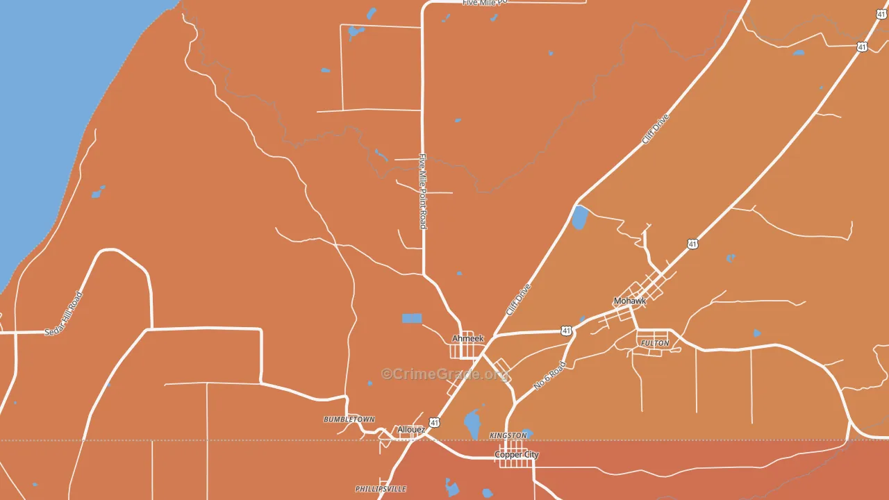 Allouez, MI Map of Murder Rates