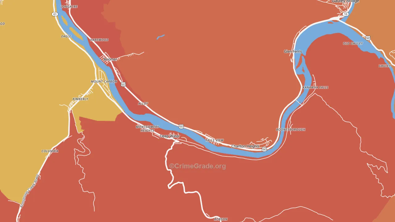 Alloy, WV Map of Murder Rates
