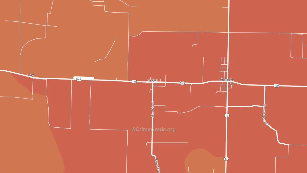 Allport, AR Map of Murder Rates