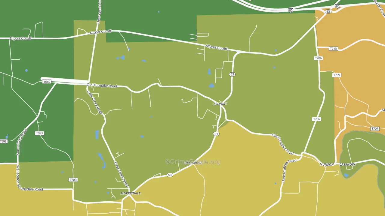 Allport, PA Map of Murder Rates