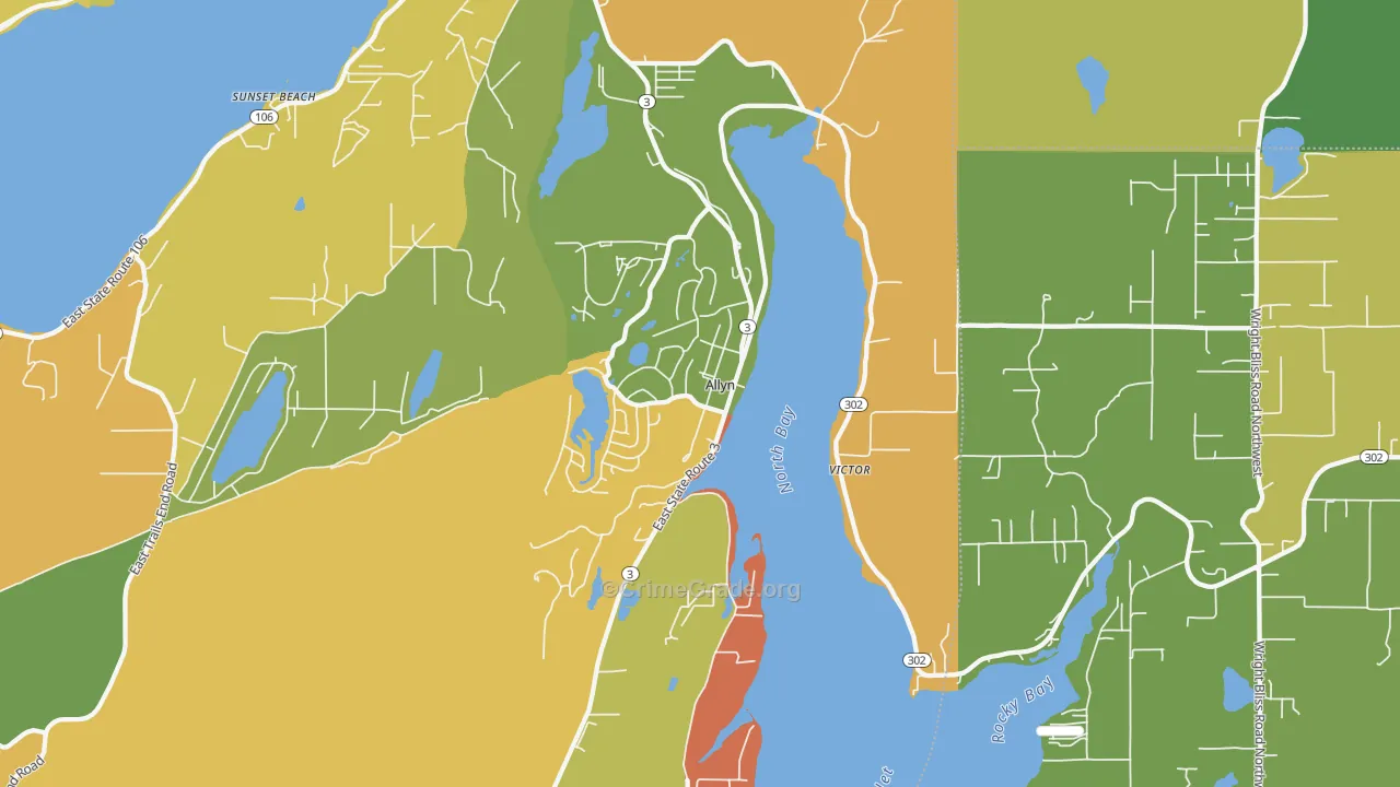 Allyn, WA Map of Murder Rates