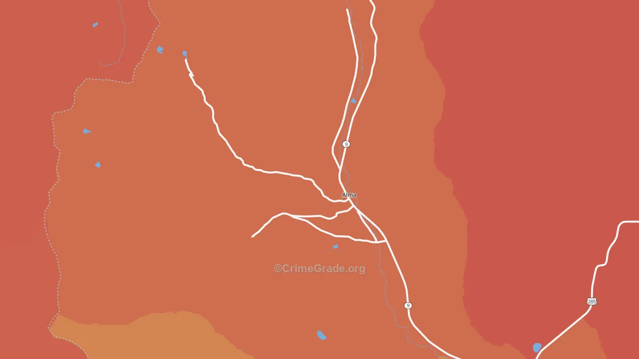 Alma, CO Map of Murder Rates