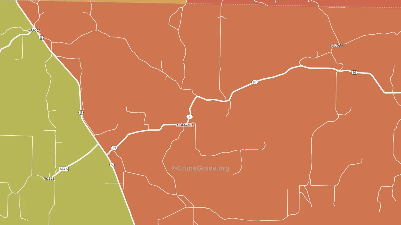 Almartha, MO Map of Murder Rates