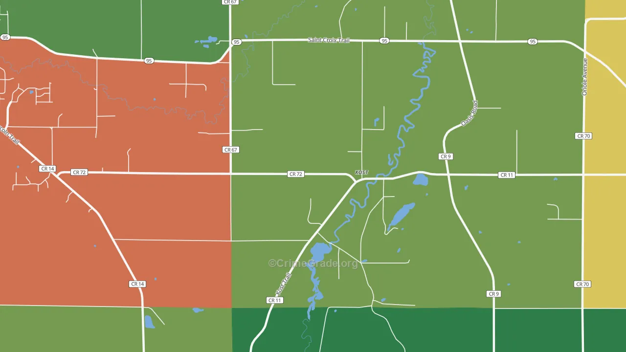 Almelund, MN Map of Murder Rates