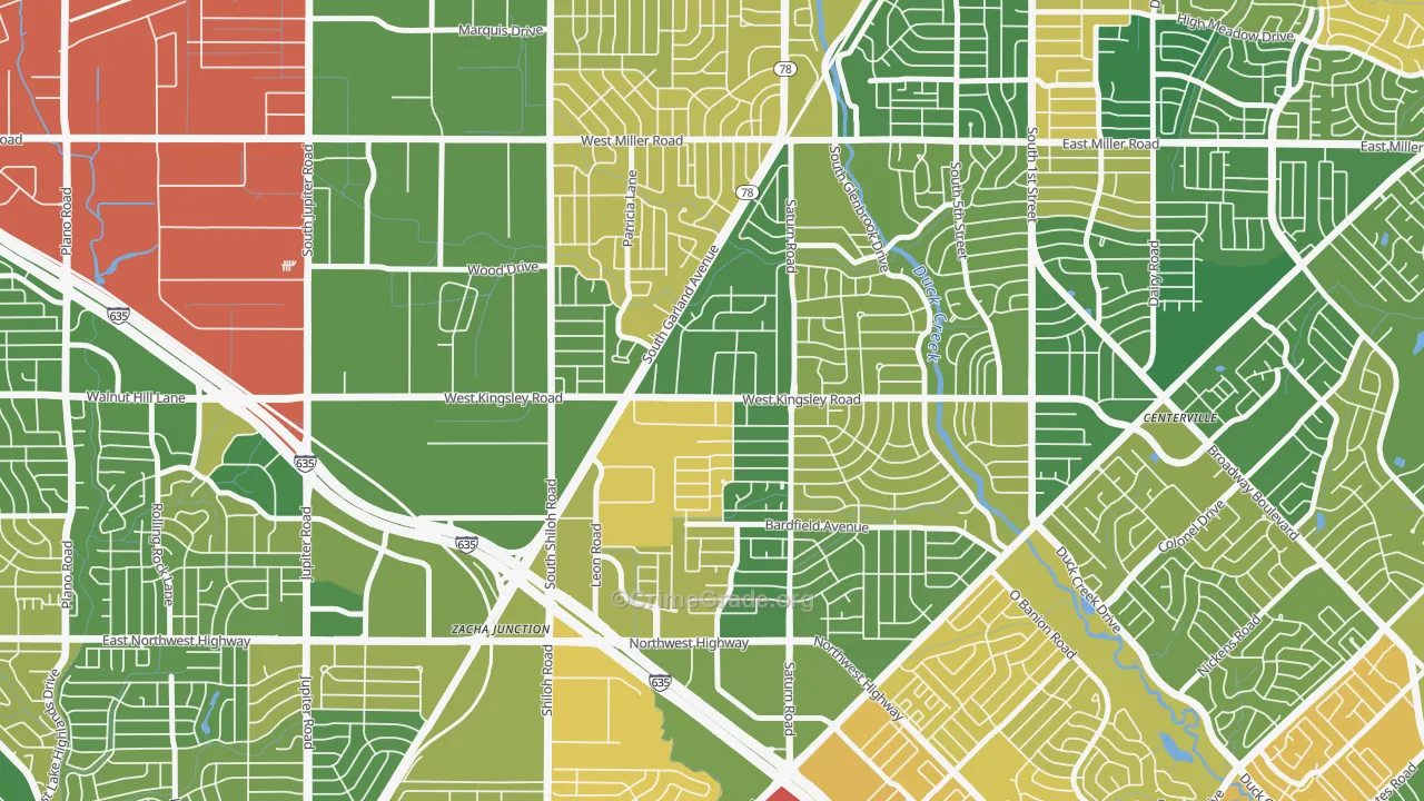 Almeta-Bonita-Bella Vista, Garland, TX Map of Murder Rates
