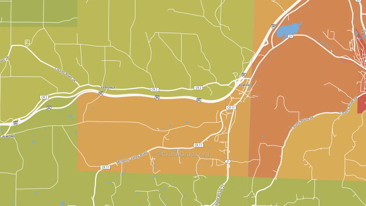 Almond, NY Map of Murder Rates