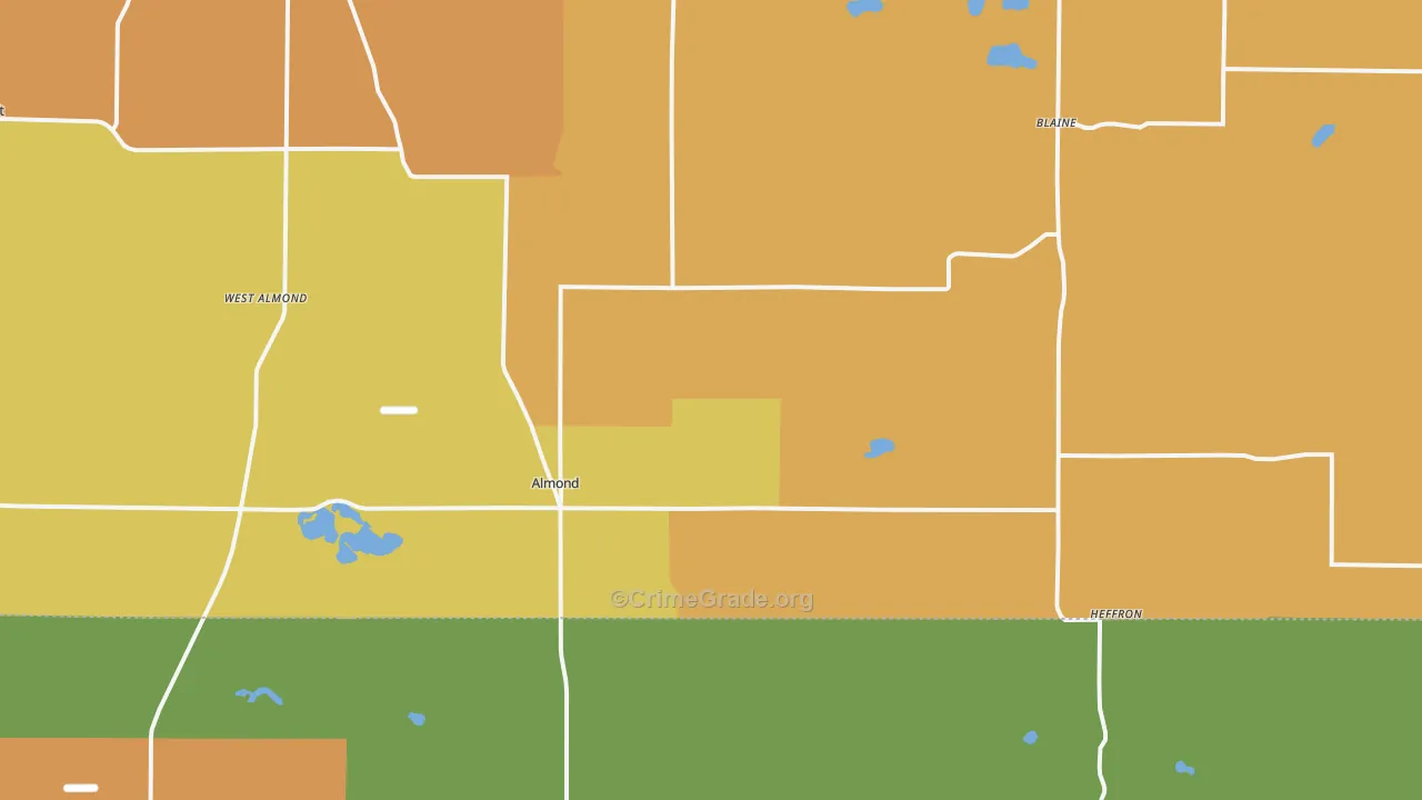 Almond, WI Map of Murder Rates