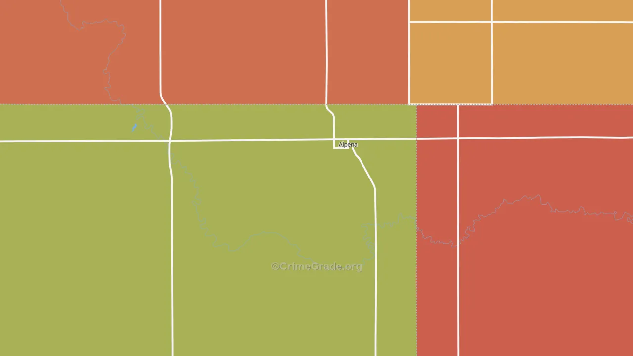 Alpena, SD Map of Murder Rates