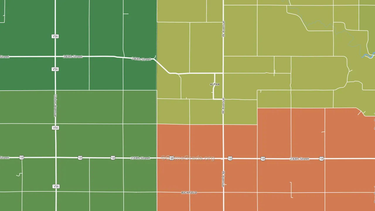 Alpha, IA Map of Murder Rates