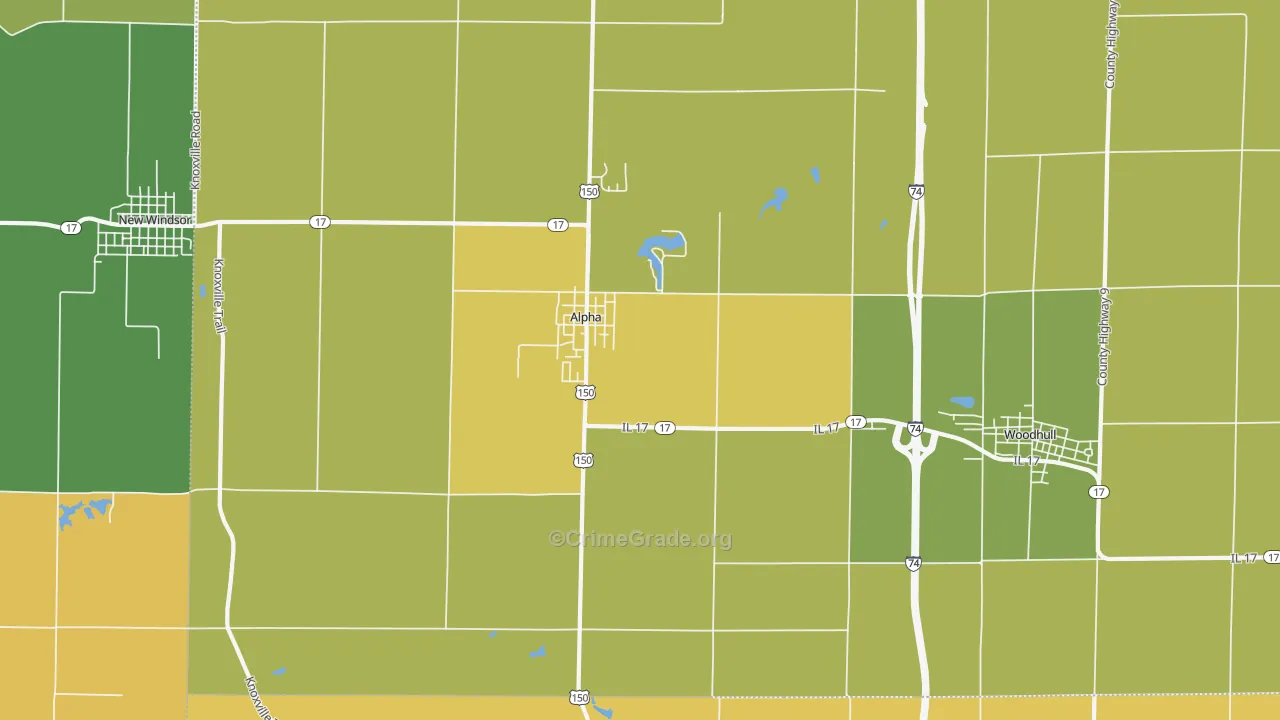 Alpha, IL Map of Murder Rates