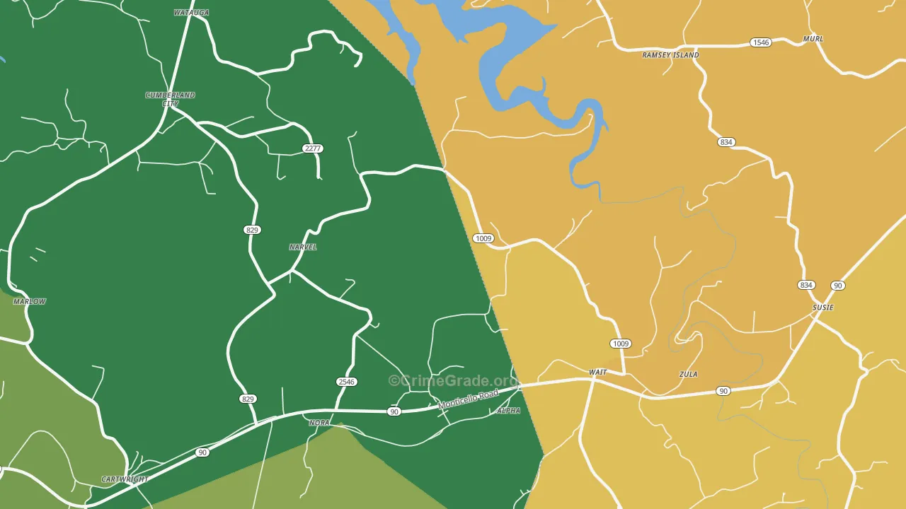 Alpha, KY Map of Murder Rates