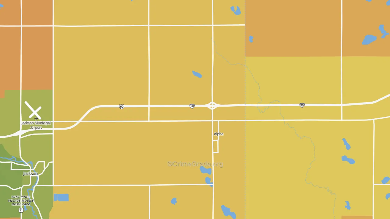 Alpha, MN Map of Murder Rates