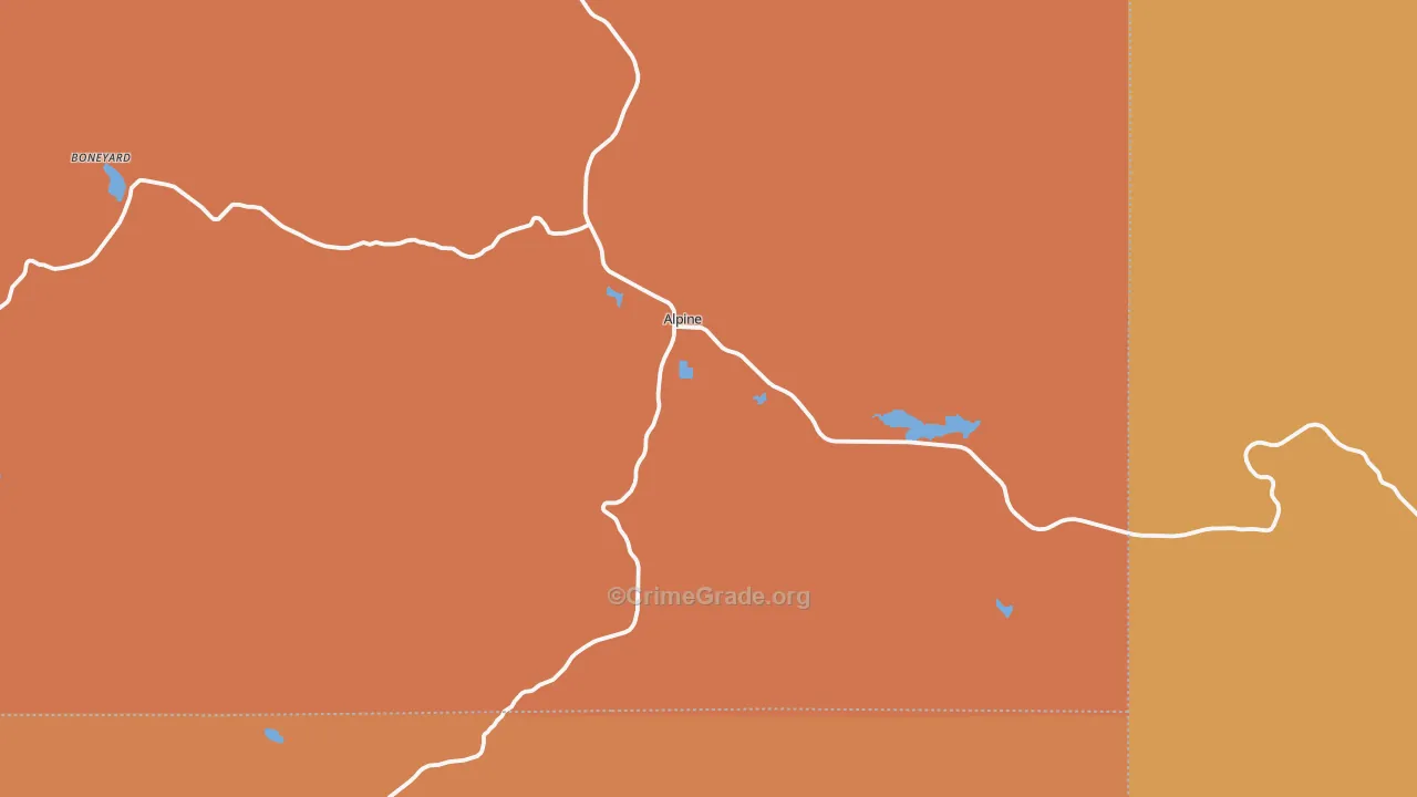 Alpine, AZ Map of Murder Rates