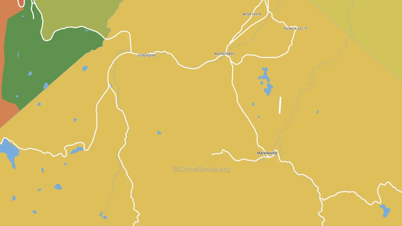 Alpine County, CA Map of Murder Rates