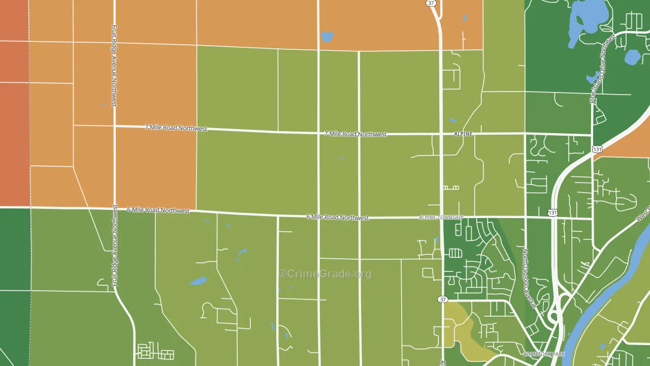 Alpine, MI Map of Murder Rates