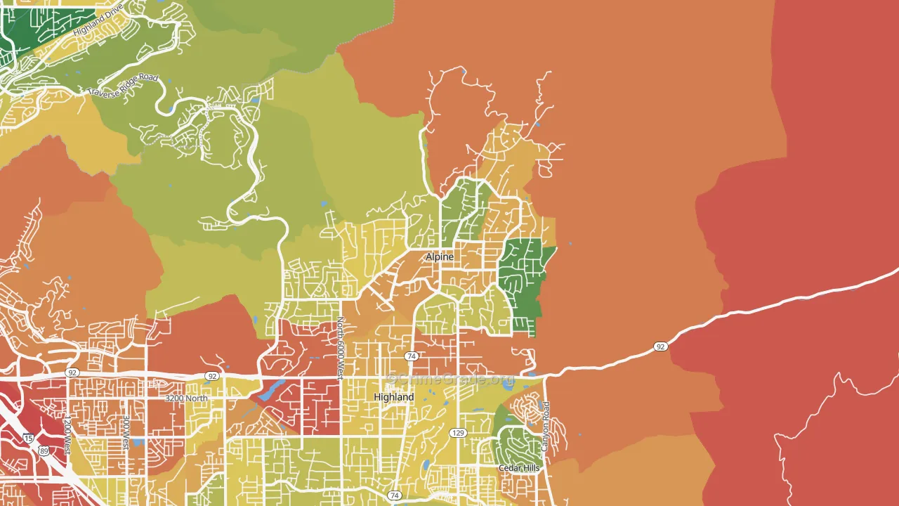 Alpine, UT Map of Murder Rates