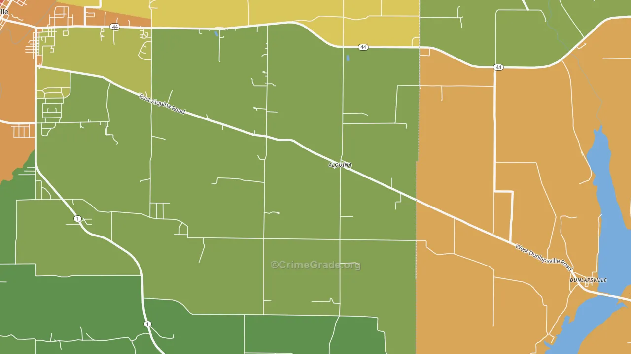 Alquina, IN Map of Murder Rates